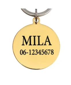 Luxury engraved dog tag with engraved name Dog nameplate with address and phone number buy dog tag online in gold, silver, black
