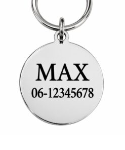 Hondenpenning met naam en adres voor honden en katten Leuke gegraveerde kat of hondenpenning zilver