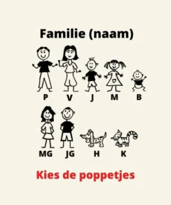 Graveren sleutelhanger Titanium met poppetjes, namen, datum en tekst voor een bijzonder cadeau