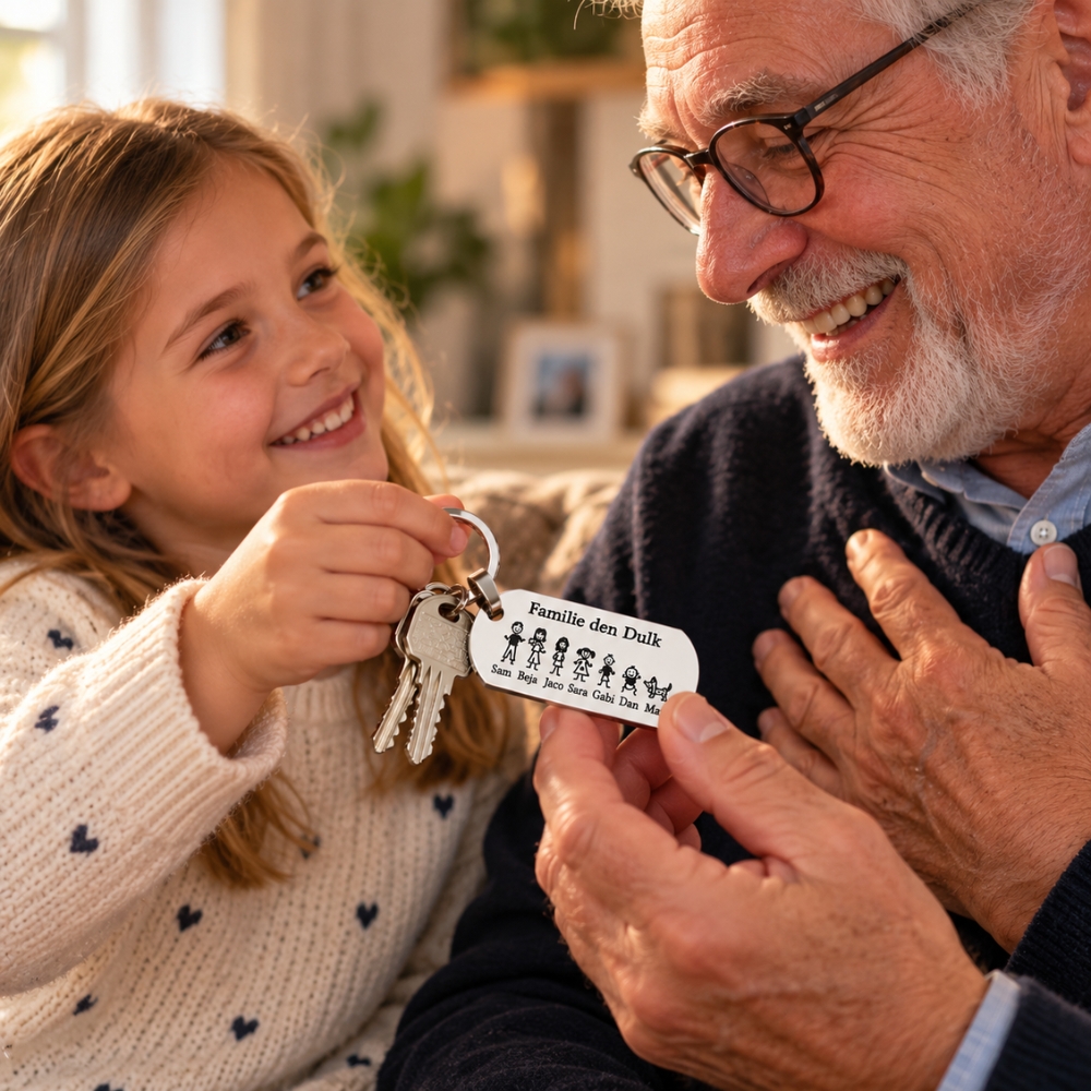 gepersonaliseerdkerst cadeau sleutelhanger aan opa