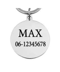 Dog tag with name and address for dogs and cats Cute engraved cat or dog tag Free engraving silver