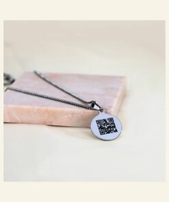 Ketting met QR code graveren hanger zilveren Titanium ketting met geheime code