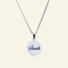 Ketting met naam zilver kleurig gegraveerd in lettertype Carpe Diem Zilveren hanger