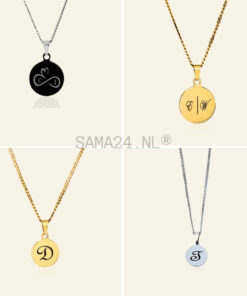 Collier avec initiales de couleur dorée avec 2 initiales