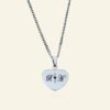 Collier en argent avec lettre pour femme | initiales en argent petit cœur couleur argent