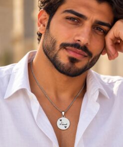 Arabische naam ketting zilver kleurig