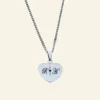 Ketting zilver met letter Dames | zilveren initialen zilver kleurige hartje