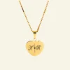 Ketting initialen goud kleurig Ketting met hartje 2 initialen graveren hartje met ketting |