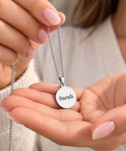 Ketting met naam zilver kleurig gegraveerd Zilveren hanger merk Sama24