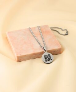 Ketting met QR code graveren hanger zilveren Titanium ketting met geheime code
