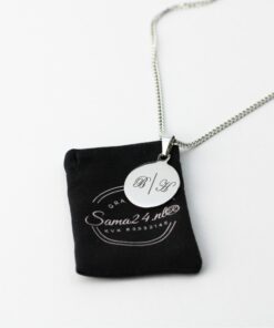 Ketting met initialen zilver Zilveren kleurige hanger graveren