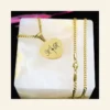 Ketting initialen goud kleurig Ketting met hartje 2 initialen graveren hartje met ketting |