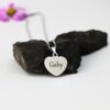 Dames ketting graveren | hartje met naam of tekst Titanium zilveren kleur