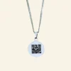 Ketting met QR code graveren hanger zilveren Titanium ketting met geheime code