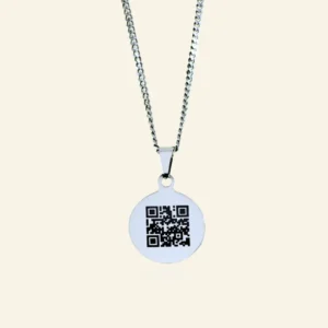 Ketting met QR code graveren hanger zilveren Titanium ketting met geheime code