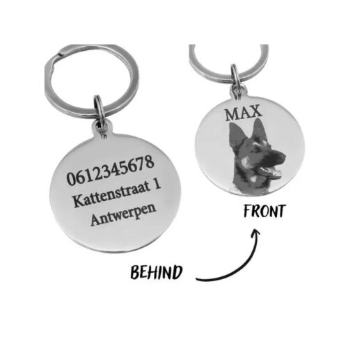 Tiermarke Hund Katze mit Foto und Name Haustier gravieren