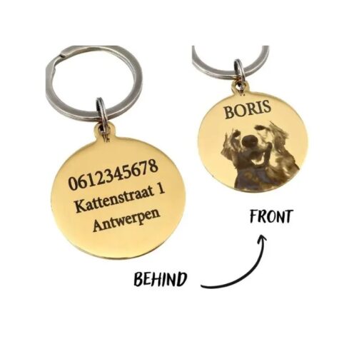 Hundemarke mit Foto und Namen des Haustierhundes gravieren