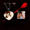 Collier photo Collier photo avec cœur avec photo gravée couleur argent