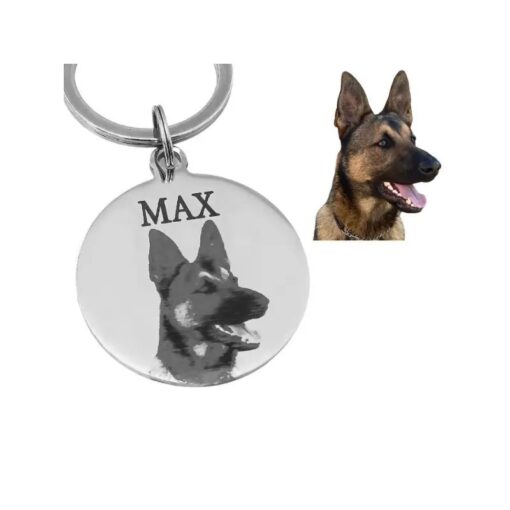 Tiermarke Hund Katze mit Foto und Name Haustier gravieren