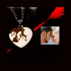 Photo necklace Photo necklace with heart with engraved photo silver colored Love gift man woman