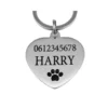 Kattenpenning met naam hartje voor je kat of hond penning voor hond en kat graveren met naam, adres en telefoonnummer Penning Hartje gratis verzenden zilver