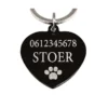 Penning hond met naam en adres Graveren penning voor hond met telefoonnummer voor hond of kat online ontwerpen en kopen zwart