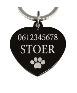 Penning hond met naam en adres Graveren penning voor hond met telefoonnummer voor hond of kat online ontwerpen en kopen zwart