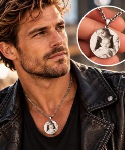 Ketting met foto graveren hanger zilver