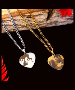 Collier avec photo et texte avec gravure de photo pendentif couleur argent ou or Petit cadeau d'amour