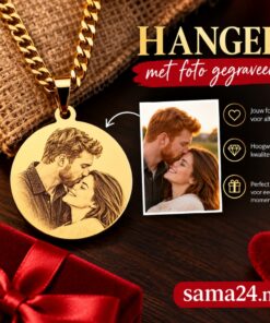 Kettinghangers met foto graveren dames hanger goud