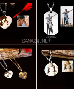 Collier homme à graver avec pendentif photo Bijoux couleur argent plaque militaire homme avec photo