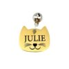 Katzenmarke gravieren mit Name und Adresse mit kleinem Glöckchen Gold