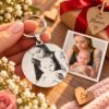Foto sleutelhanger Graveerde foto en tekst Leuk cadeau voor moeder zilver kleur.jpg