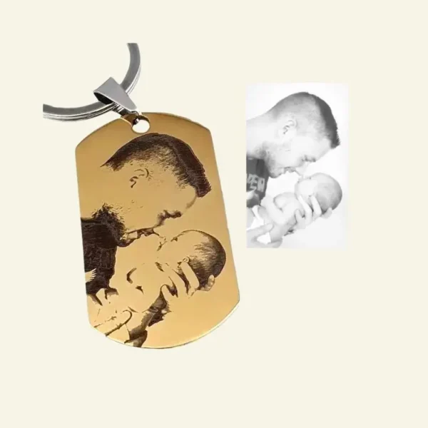 Porte-clés personnalisé Amour avec photo et texte gravés Étiquette d'identification personnalisée livraison gratuite OR