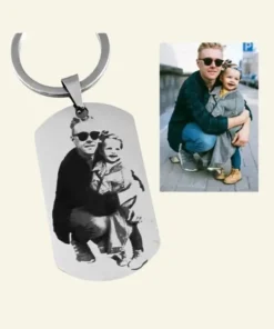 Gepersonaliseerde Sleutelhanger Liefde met graveerde foto en tekst Gepersonaliseerd ID tag gratis verzonden