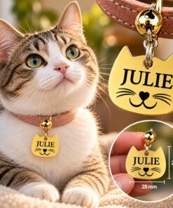 Placa para gatos con cascabel pequeño