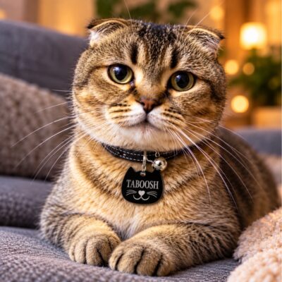 Kattenpenning graveren met naam en adres met klein belletje