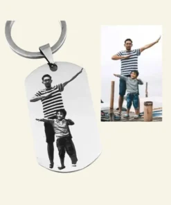 Gepersonaliseerde Sleutelhanger Liefde met graveerde foto en tekst Gepersonaliseerd ID tag gratis verzonden