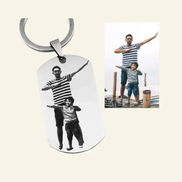 Porte-clés personnalisé Amour avec photo et texte gravés Étiquette d'identification personnalisée livraison gratuite