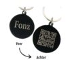 Hundemarke QR-Code gravieren |Hundemarke mit Adresse Hund schwarz