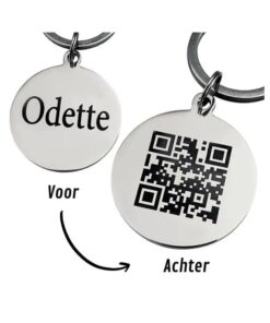 Hondenpenning QR code graveren |Honden penning met adres hond zilver