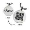 Tiermarke QR-Code für Hund und Katze gravieren mit Namen Silber