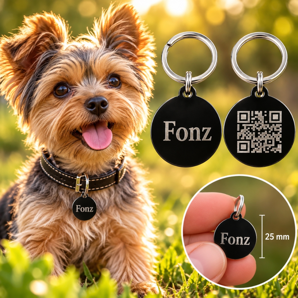Dieren penning QR code voor kleine hond en kat