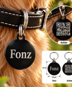 Grabar el código QR de la placa de identificación Placa de identificación con dirección de perro