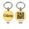 Hondenpenning QR code graveren Honden penning met adres hond goud