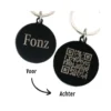 Hondenpenning QR code graveren |Honden penning met adres hond zwart