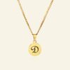 Initial ketting met Titanium hanger Ketting met Intials graveren goud kleurig