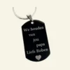 Sleutelhanger vader - Graveerde sleutelhanger met eigen tekst voor vader van zoon of dochter