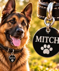 Engraved dog tag with Name large tag
