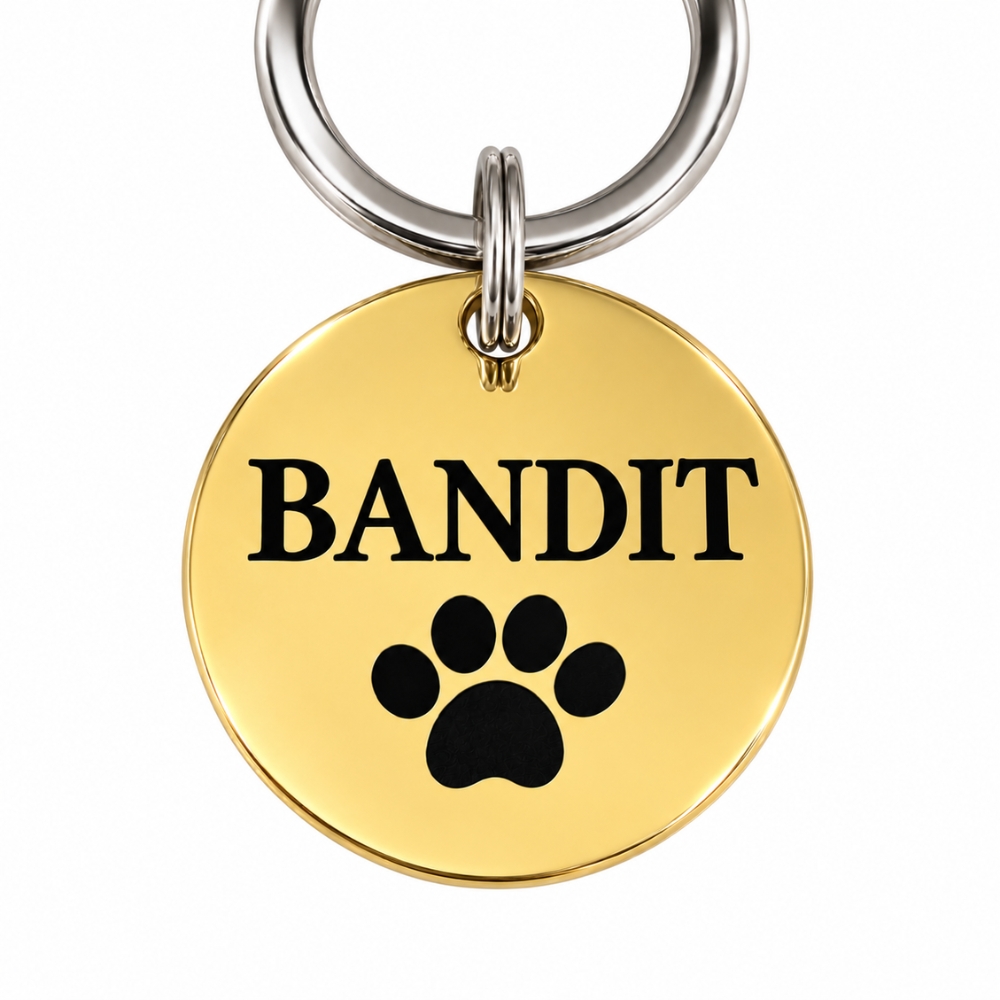 Engraved dog tag Name tag dog ID tags gold